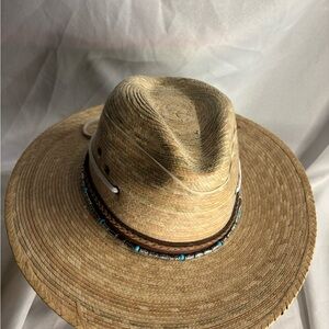 Men's Straw Hat with Beaded‎ Trim